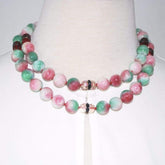 Green and Red Jade Elegant Double Strands Necklace - FashionByTeresa